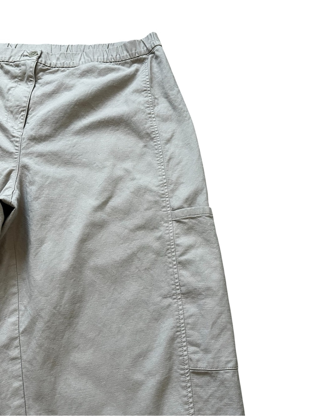 Eileen Fisher Cotton Hemp Stretch Lantern Pant Minimalist Lagenlook Travel - Picture 3 of 9